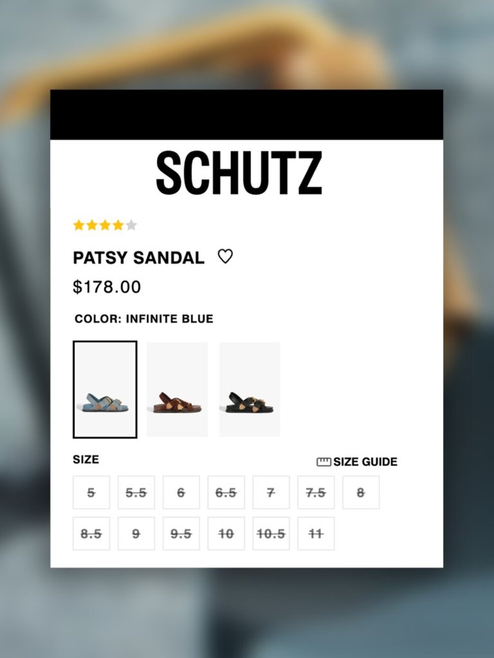 SCHUTZ Denim Patsy Sandals - Size 10 - Picture 7 of 8
